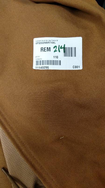 lot 214 image: Carhartt Mens BigTall Thermal-Lined Hooded Jacket 4XL