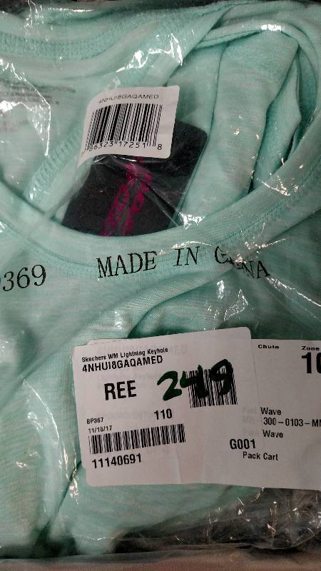 lot 249 image: Skechers Lightning Keyhole-Back Short-Sleeved Top - Beach Glass Aqua Medium