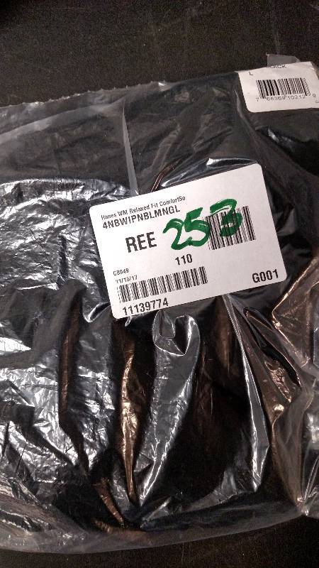 lot 253 image: Hanes Womens Relaxed Fit ComfortSoft Crewneck T-Shirt Black L
