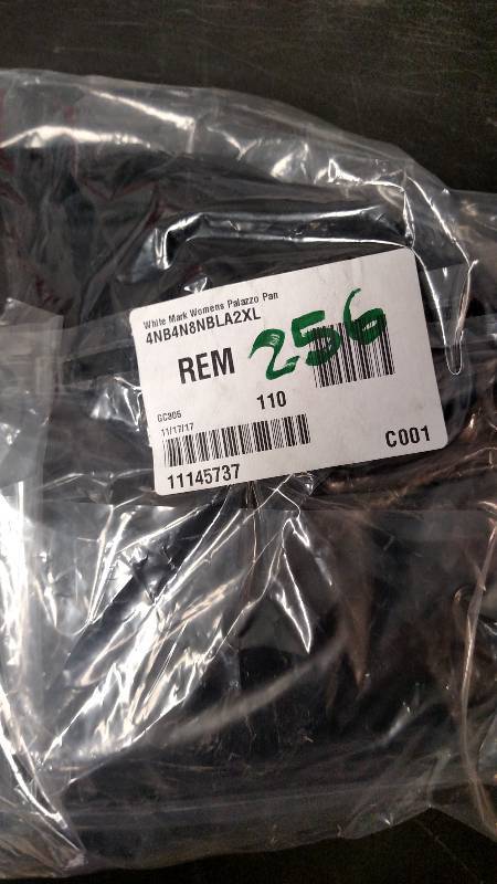 lot 256 image: White Mark Womens Palazzo Pant  Black 2XL