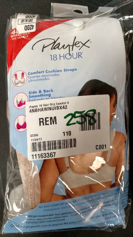 lot 258 image: Playtex 18-Hour Comfort Strap Wireless Bra Cafe Au Lait 42 DD