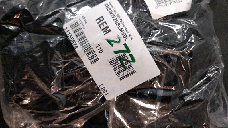 lot 272 image: Hanes Cool Dri Performance Mens Long-Sleeve T-Shirt Black L