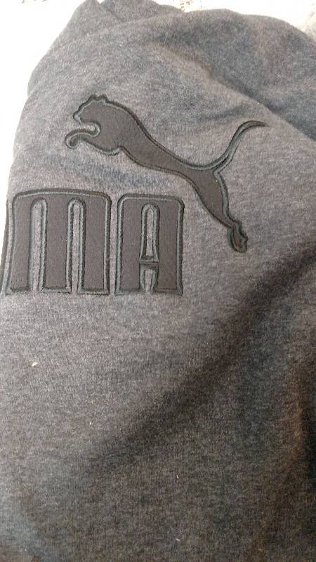 lot 227 image: Puma Womens Elevated Logo Pullover Hoodie Dark Grey Heather XXL