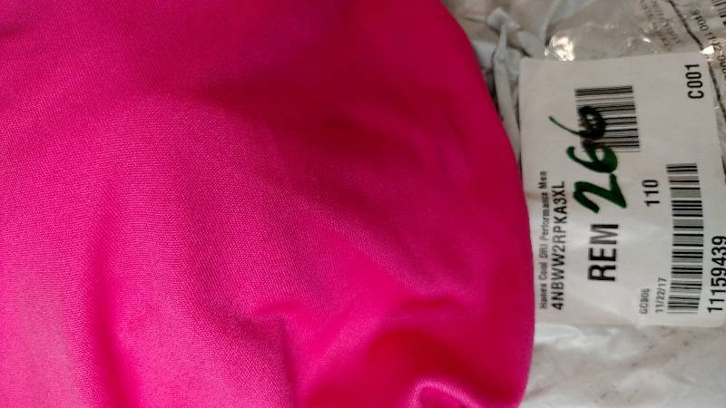 lot 266 image: Hanes Cool Dri Performance Mens Long-Sleeve T-Shirt Pink 3XL