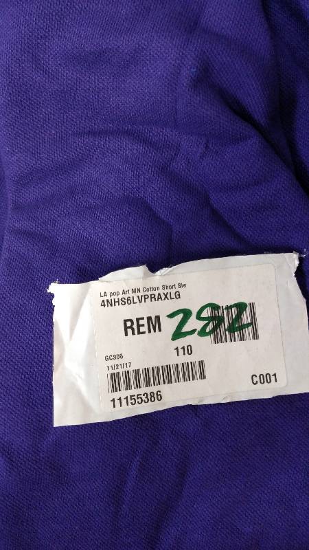 lot 282 image: Los Angeles Pop Art Mens Cotton Short-Sleeve Polo Shirt Purple X Large