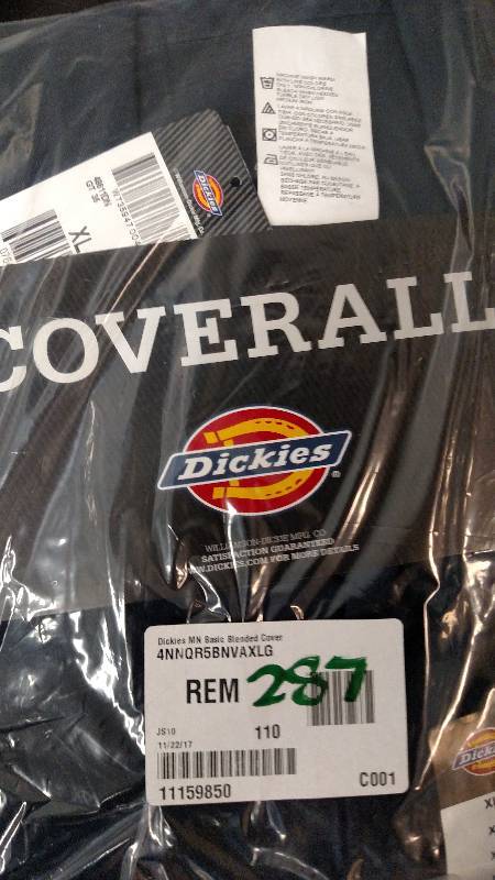 lot 287 image: Dickies Mens Basic Coverall Navy X Large