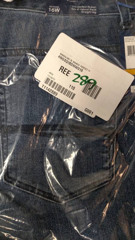 lot 289 image: Bandolino Womens Plus Mandie Perfect Fit Jean Denim 16W