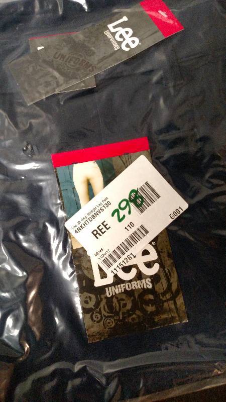 lot 298 image: Lee Uniforms Juniors Original Straight-Leg Pant Navy 13