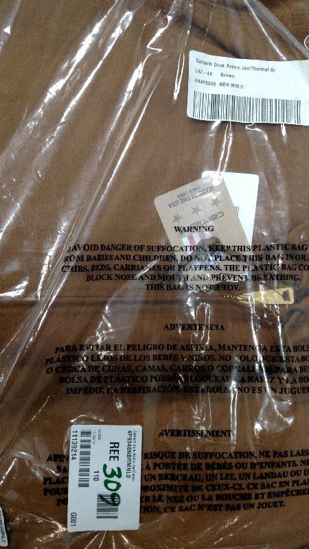 lot 309 image: Carhartt Mens Thermal-Lined Hooded Jacket Brown L42-44