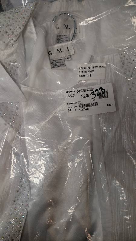 lot 323 image: GMI Ms 3pc Duster Skirt Set White 18
