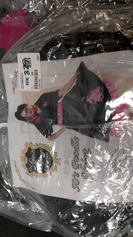 lot 329 image: Complete Poodle Skirt Outfit (Black & Pink) Adult Plus Costume