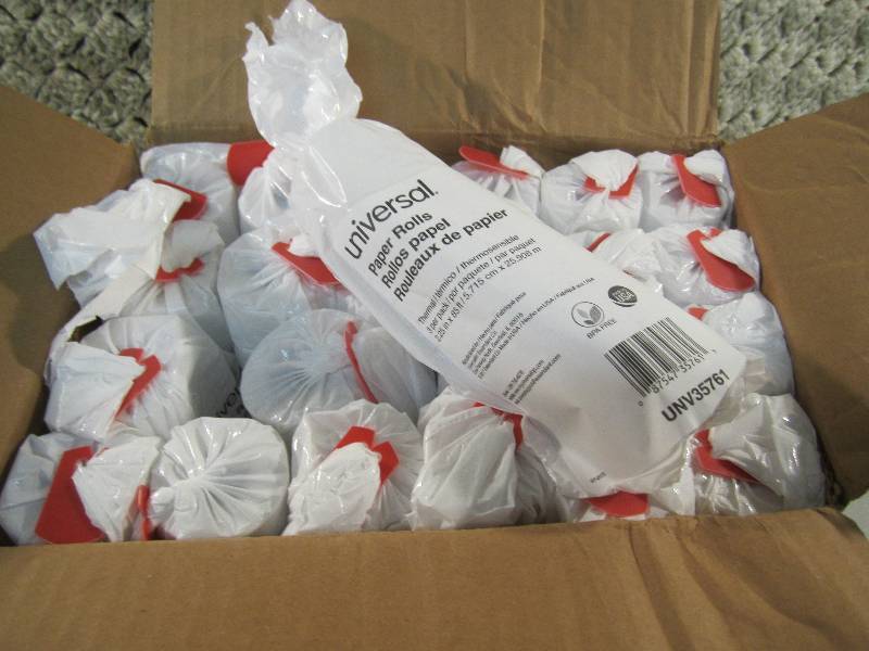 lot 89 image: Case of 72 Thermal Paper Rolls 24 p...