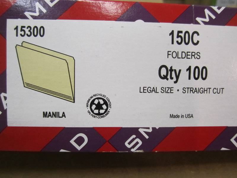 lot 100 image: Lot of 400 - 150C Folders Legal Siz...