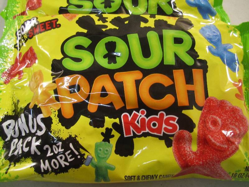 lot 105 image: 3 Bags of Sour Patch Kids Soft & Ch...