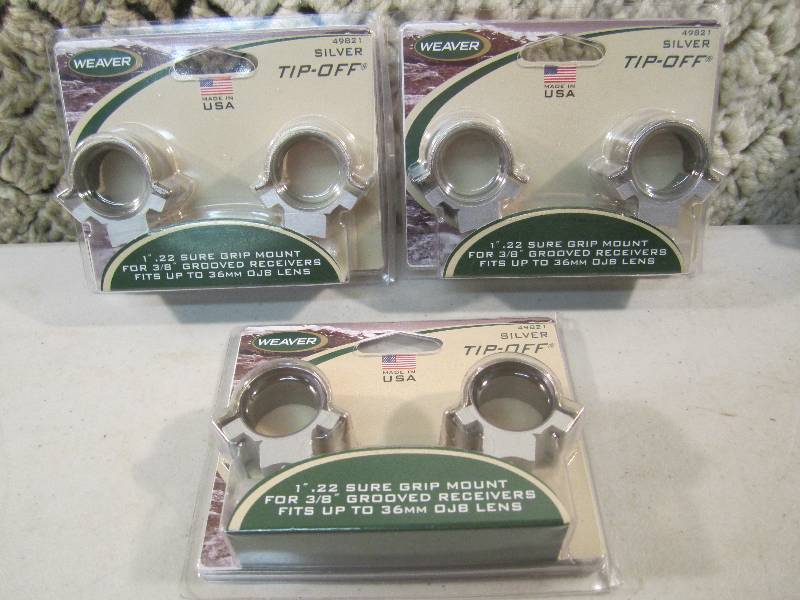 lot 176 image: Lot of 3 New Gun Scope Mount Sets S...