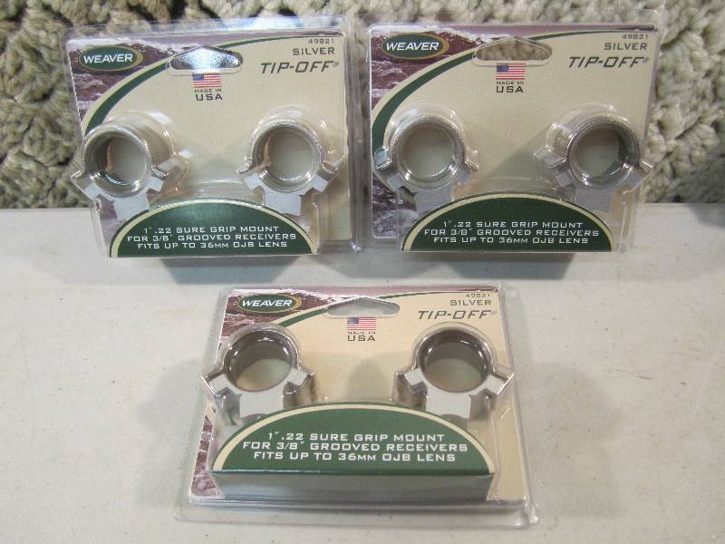 lot 178 image: Lot of 3 New Gun Scope Mount Sets S...