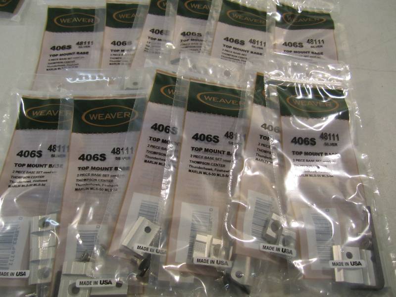 lot 188 image: Lot of 12 Weaver Gun Scope Top Moun...