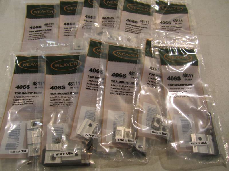 lot 191 image: Lot of 12 Weaver Gun Scope Top Moun...