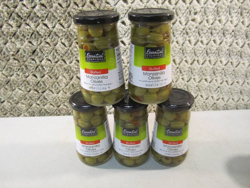 lot 223 image: Lot of 5 Jars Stuffed Manzanilla Ol...