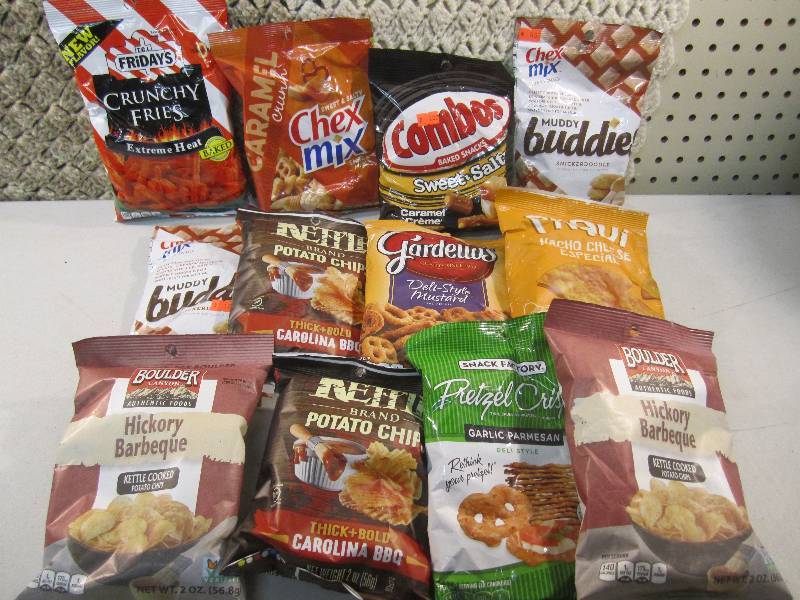 lot 254 image: Mixed Lot of 12 Bags Misc Chips and...