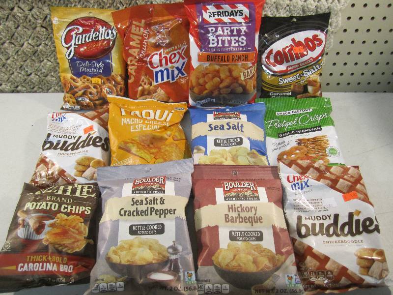 lot 255 image: Mixed Lot of 12 Bags Misc Chips and...