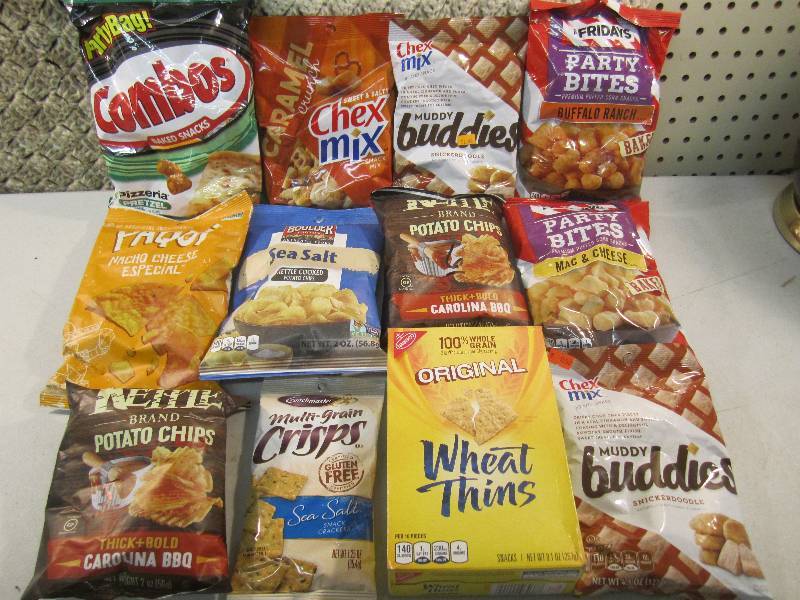 lot 256 image: Mixed Lot of 12 Bags Misc Chips and...