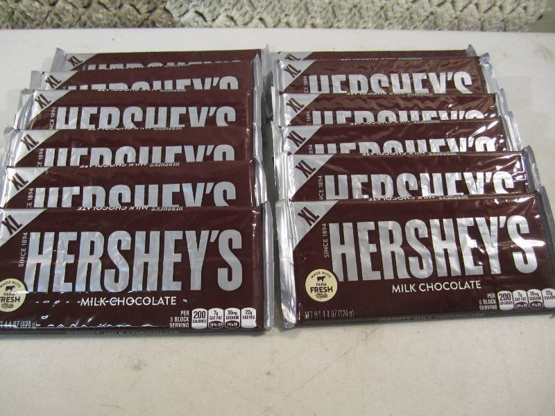 lot 296 image: Lot of 12 X-Large Hersheys Milk Cho...