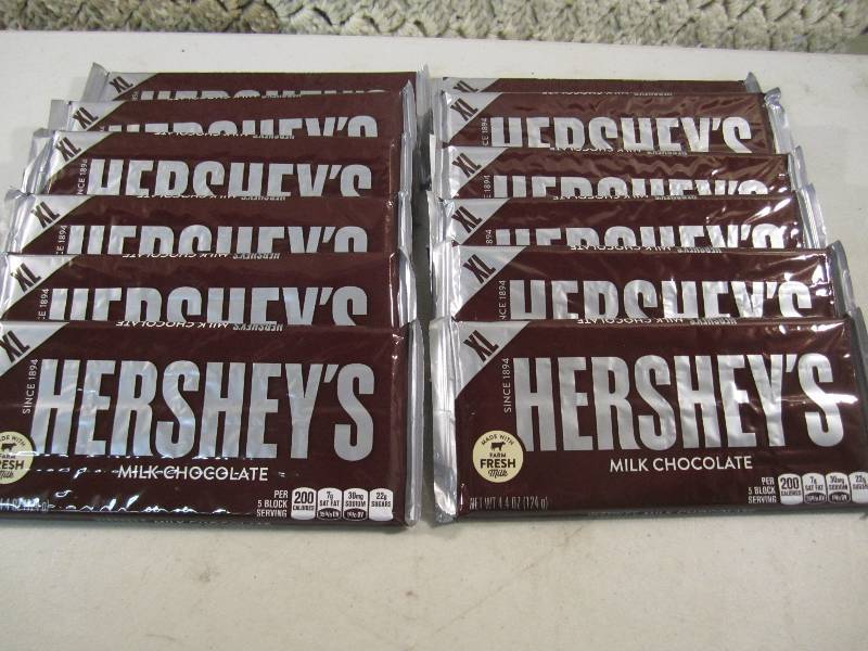 lot 298 image: Lot of 12 X-Large Hersheys Milk Cho...