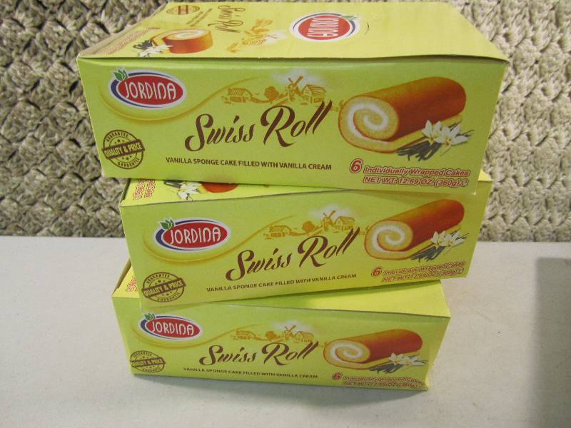 lot 315 image: Lot of 3 Boxes Jordina Swiss Rolls ...