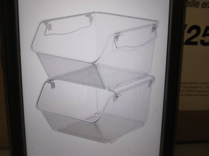 lot 41 image: Pack of 2 Wire Mesh Stacking Bins E...