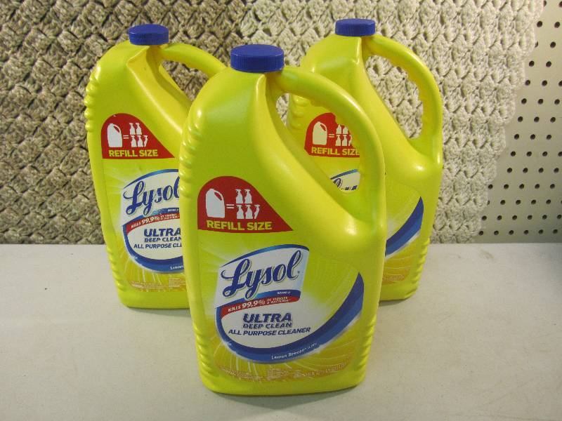 lot 46 image: Lot of 3 Lysol All-Purpose Cleaner ...