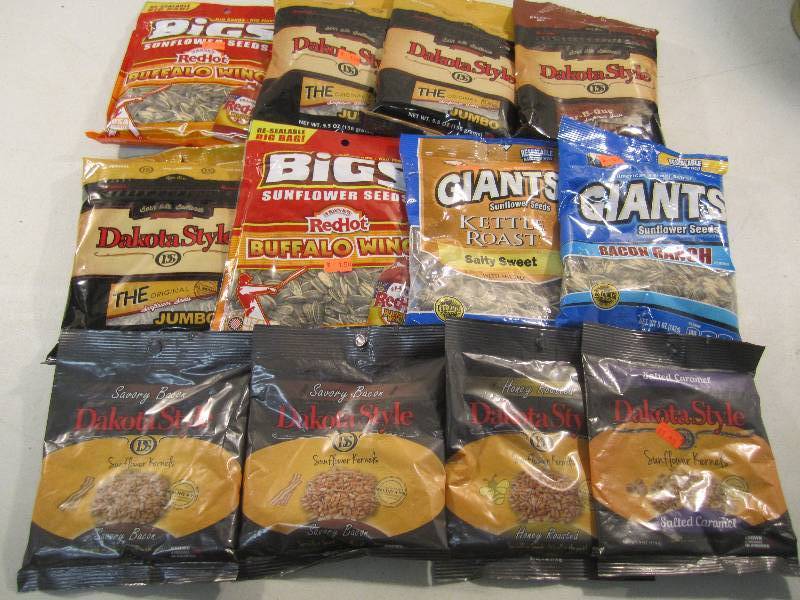 lot 83 image: Lot of 12 Bags of Misc Flavored Sun...