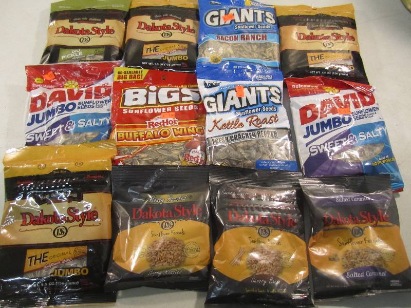 lot 84 image: Lot of 12 Bags of Misc Flavored Sun...
