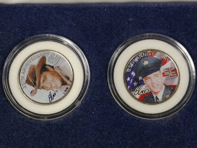 lot 27 image: 25th Anniversary Colorized Elvis Presley State Quarters