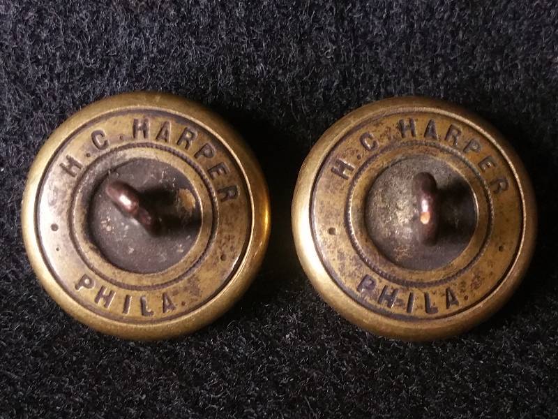 lot 32 image: H. C. Harper of Philadelphia Civil War Era Brass Marines Buttons