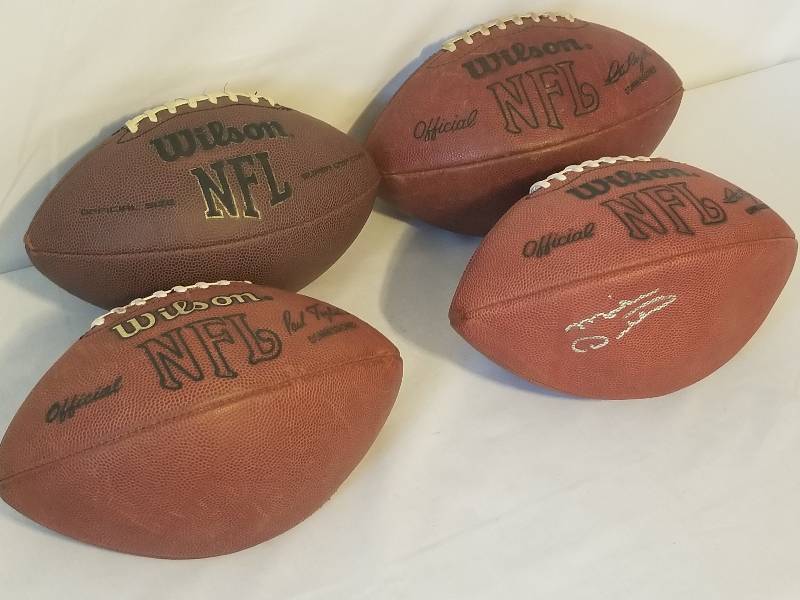 MIKE DITKA AUTOGRAPHED NFL BALL W 3 AUTHENTIC GAME BALLS