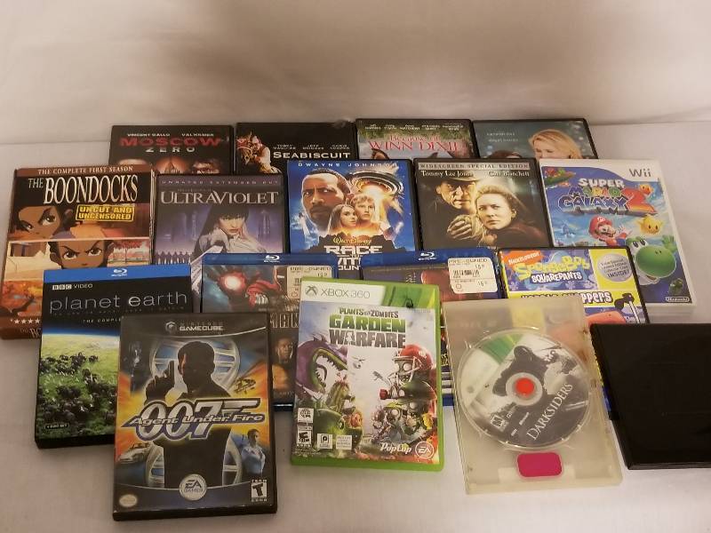 GAMES, BLUE-RAY, DVD LOT