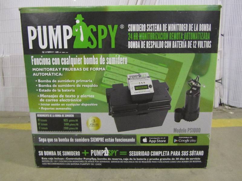 lot 18 image: PumpSpy 14 HP Submersible 12 VDC Battery Back-Up Sump Pump and Monitoring System