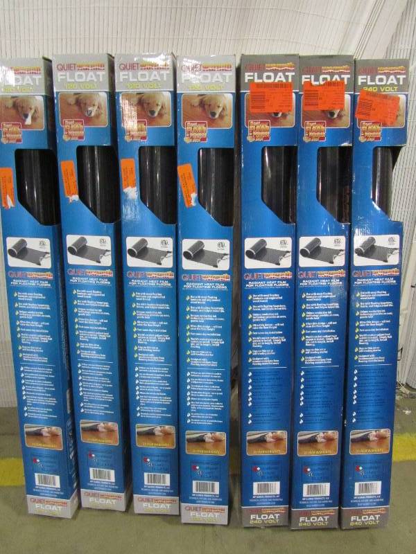 lot 22 image: QuietWarmth 3 ft. x 10 ft. x 0.016 in. 120-Volt Radiant Heat Film for Floating Floors (Covers 30 sq. ft.) (x4) 3 ft. x 120 in. x 0.016 in. 240-Volt Radiant Heat Film for Floating Floors (Covers 30 sq. ft.) (x3)