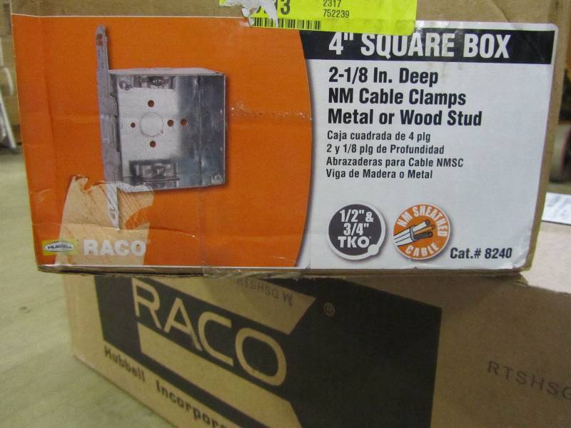 lot 85 image: Raco 4 square box (two cases)