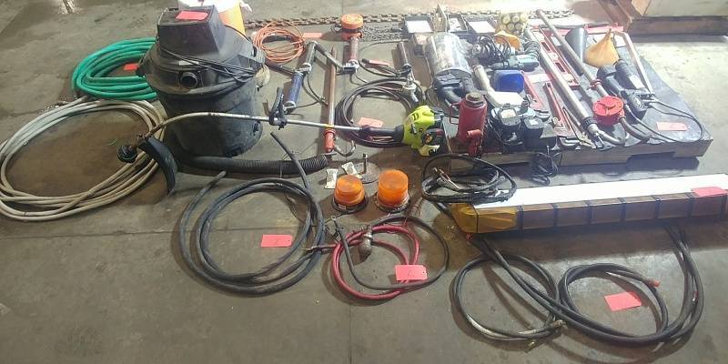 Assorted Tools Grease Guns, Vacuum, & more