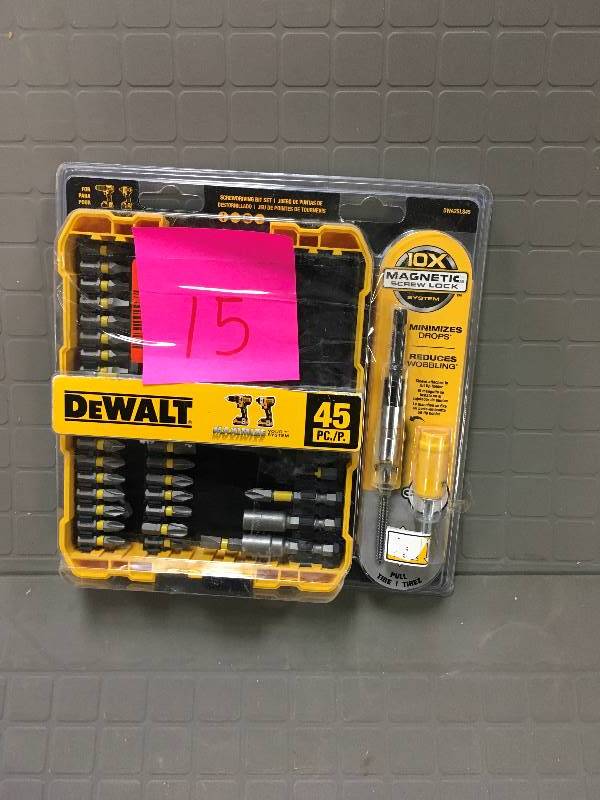lot 15 image: DeWalt Screwdriving Bit Set 45 Piece Set