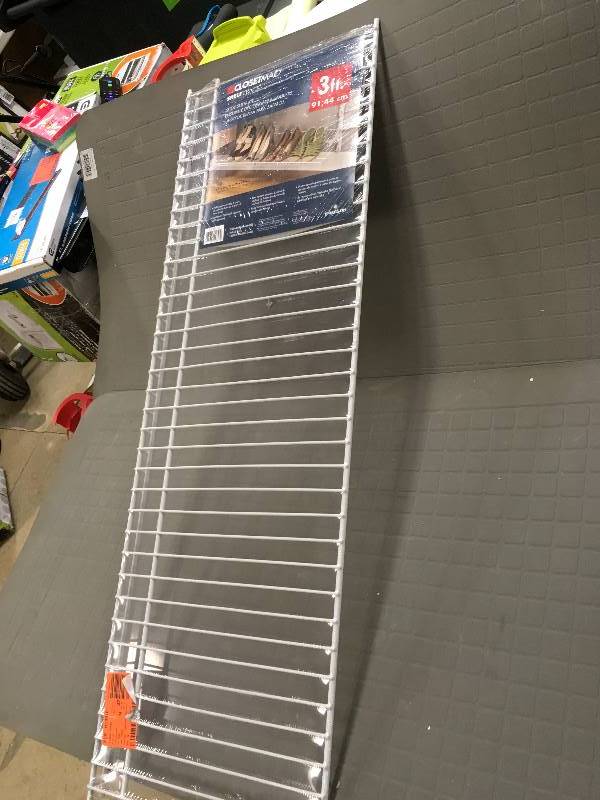 lot 17 image: ClosetMaid ShelfTrack 36 in. W 5-Pair Ventilated Wire Shoe Shelf, White