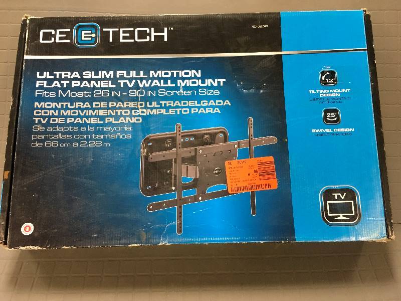 lot 18 image: CEE-Tech Ultra Slim Full Motion Flat Panel TV Wall Mount, Fits Most 26 in. - 90 in. Screen Size