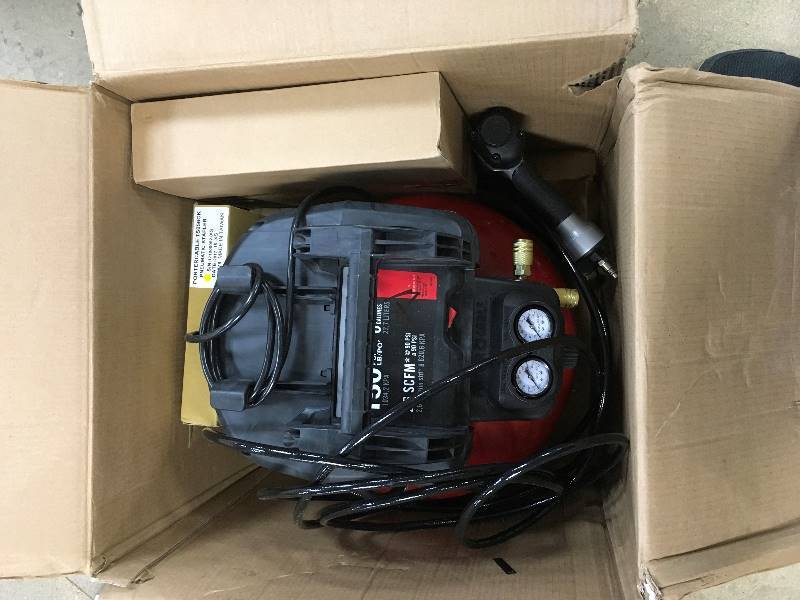 lot 23 image: Porter Cable Compressor Combo Kit, 6 Gallon, 150 Max PSI in working conditions