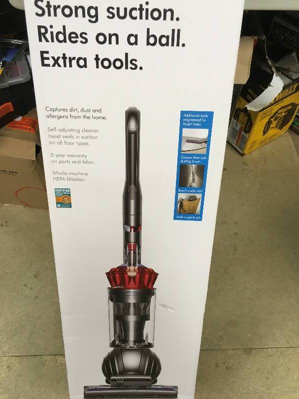 lot 36 image: Dyson Ball Complete Upright Vacuum with Extra Tools, RedsPinks open box never used