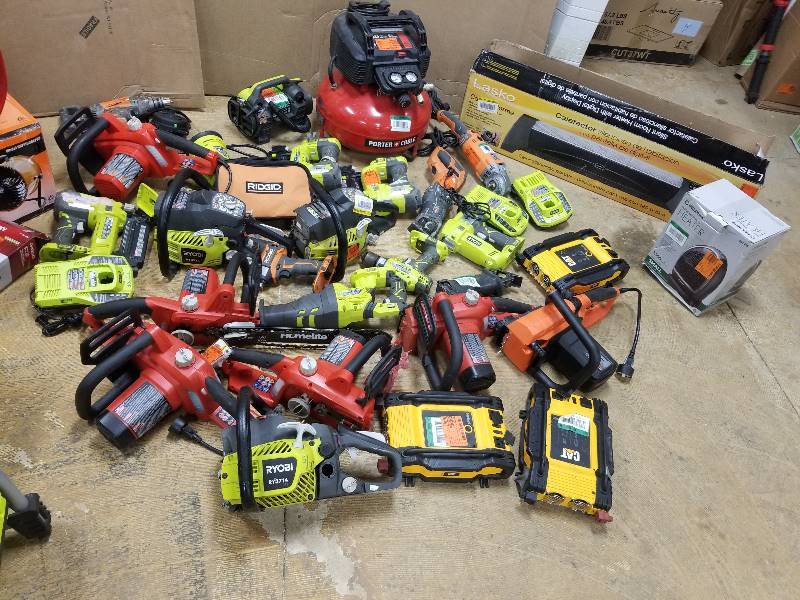 lot 80 image: Lot of Salvage Power Tools for Parts or Repair Ryobi,Porta Cable, Ridgid, homelite and More
