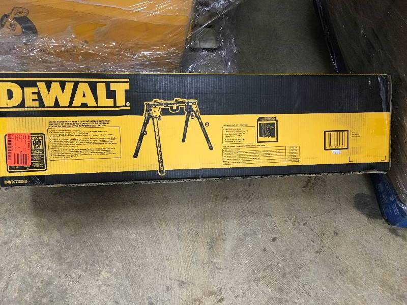 lot 83 image: DEWALT Heavy Duty Work Stand  Model#  DWX725B  open box never used