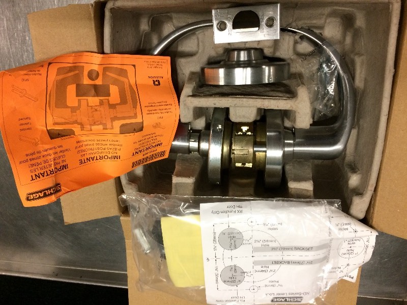 lot 14 image: Schlage ND50LD RHO 626 EntryOffice Lock,Schlage LFIC Prep, Satin Chrome Finish - Excellent Condition