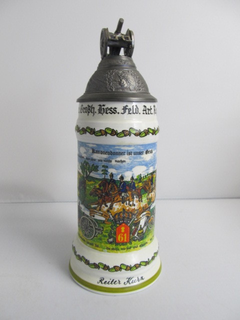 lot 36 image: Vintage German Regimental Lithophane Beer Stein #4